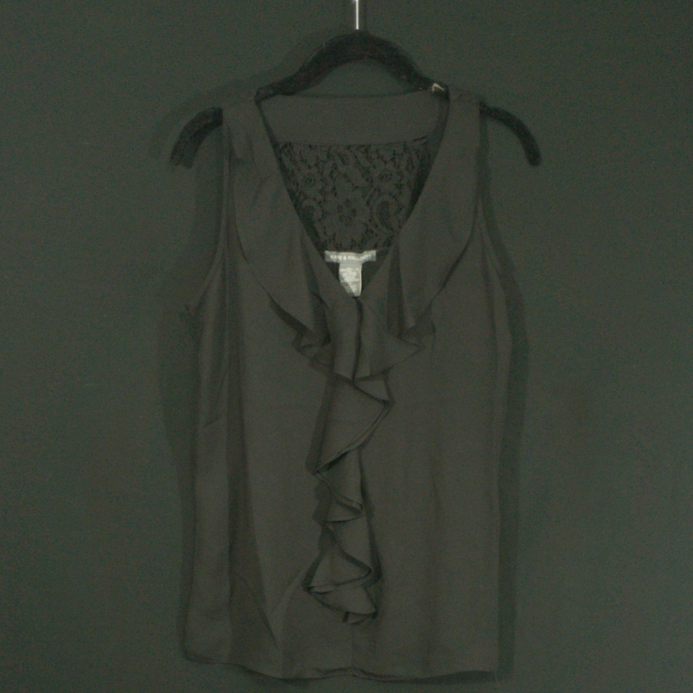 Black blouse lacy back